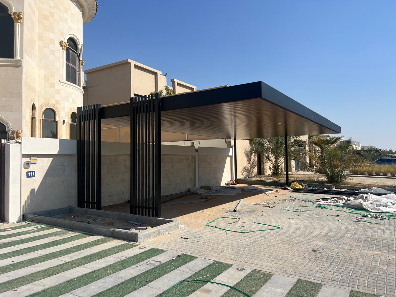 steel car pergola shed